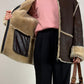 Shearling vintage made in Italy marrone con pelo beige