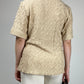 Camicia beige in tessuto crinkle