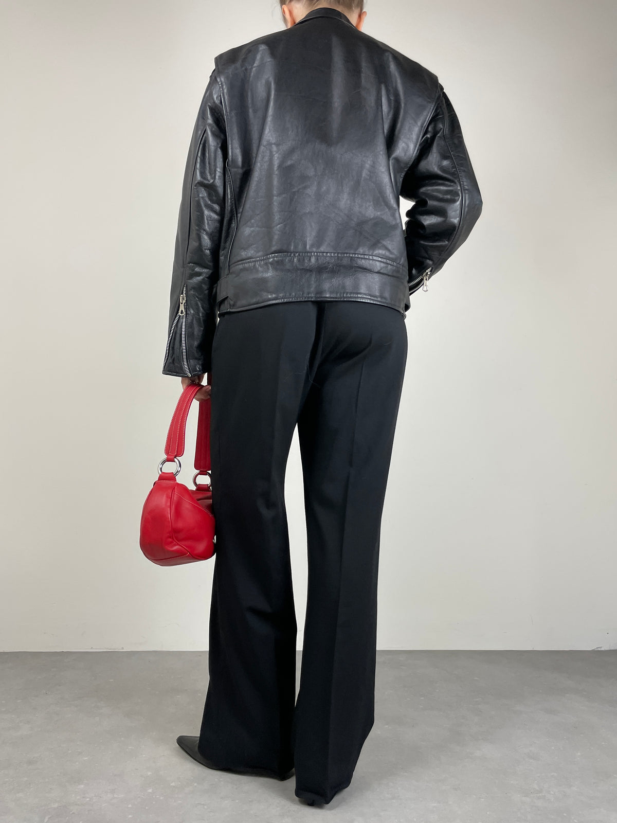 Chiodo vintage in vera pelle