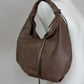 Borsa hobo in vera pelle color tortora