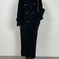 Long black wool, cashmere, angora coat