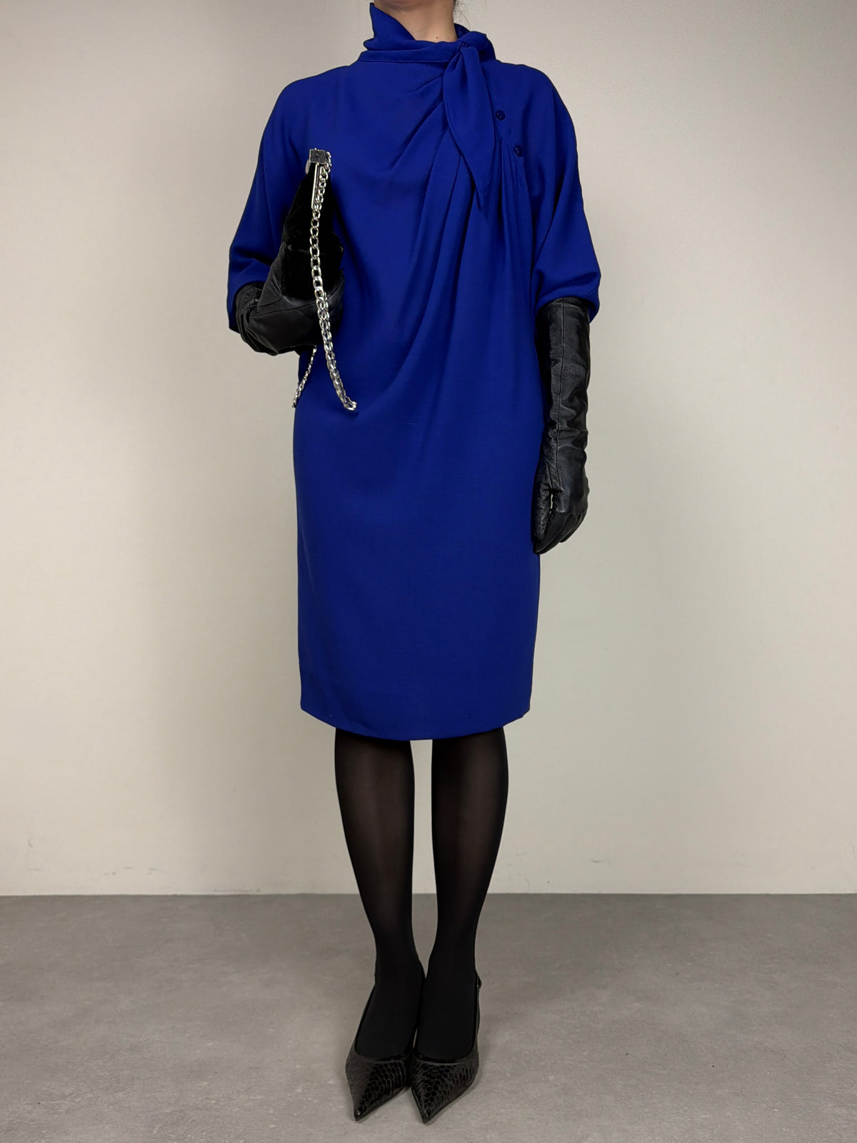 Abito vintage di Max Mara linea Pianoforte in lana blu