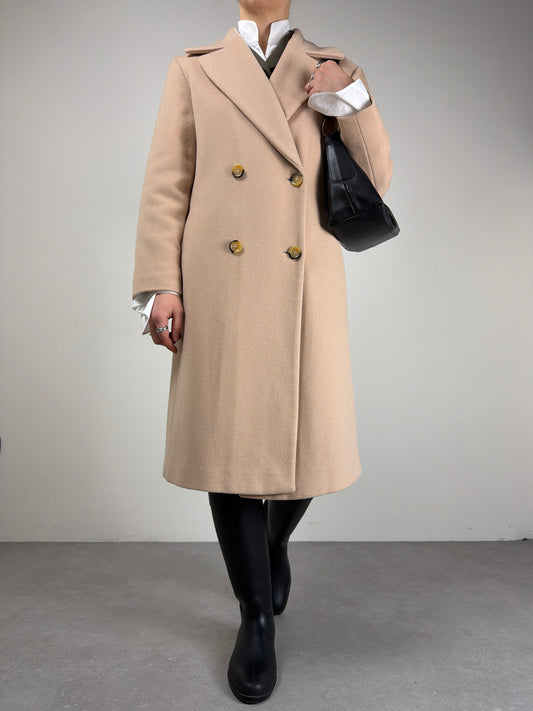 Cappotto vintage Made in Italy in lana color beige