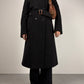 Cappotto gessato in lana e angora made in Italy