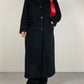 Cappotto lungo nero in beaver di pura lana