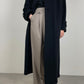 Long black wool coat with belt