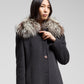 Cappotto in lana e cashmere con collo di volpe