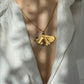 Ginkgo Baloba leaf gold necklace