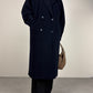 Cappotto blu a doppiopetto in lana e cashmere