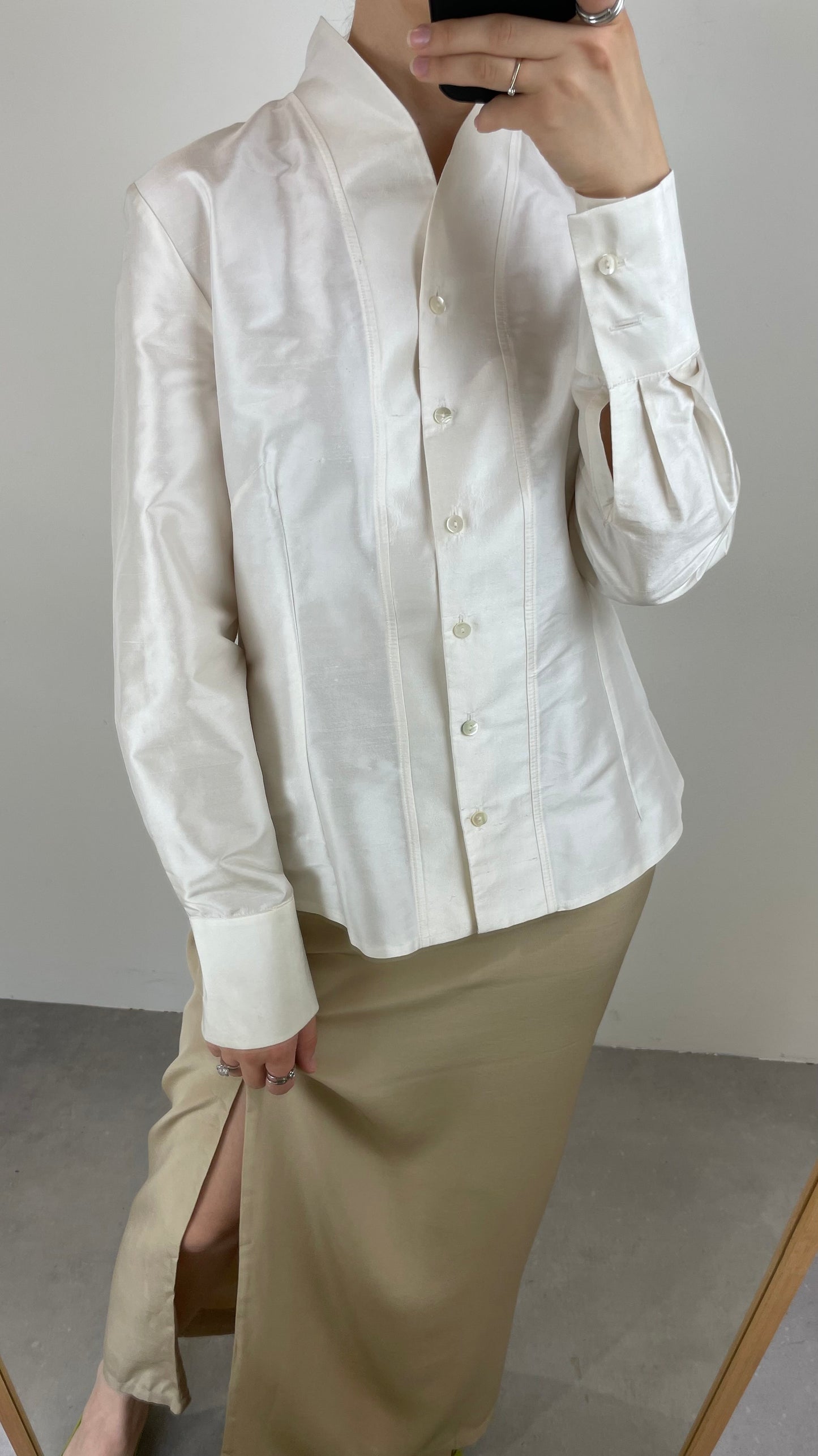 Camicia in shantung di seta