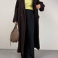 Cappotto lungo in lana color cioccolato