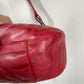 Borsa in pelle bordeaux con effetto zebrato