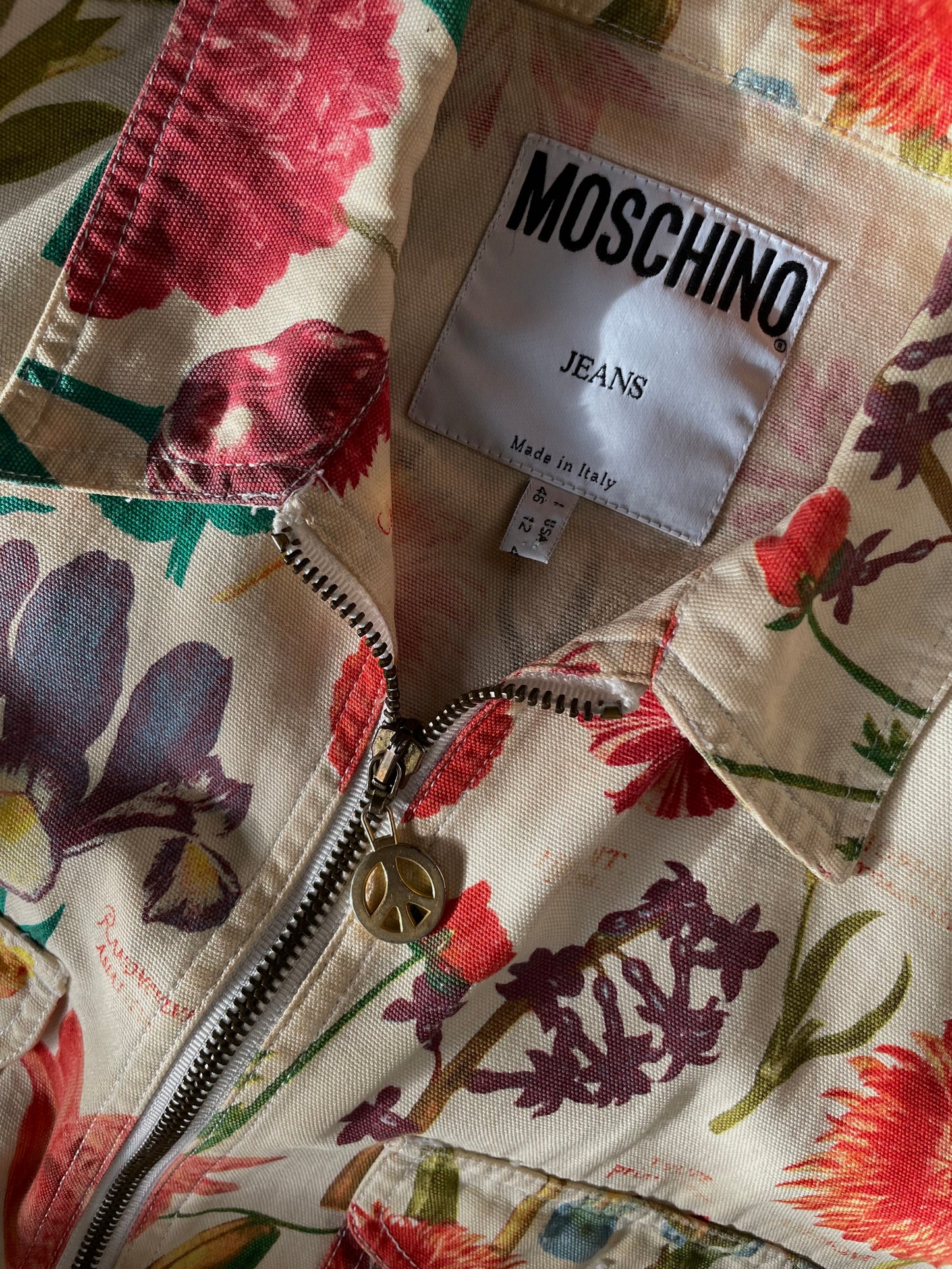 MOSCHINO giacca anni 90 a fantasia botanica