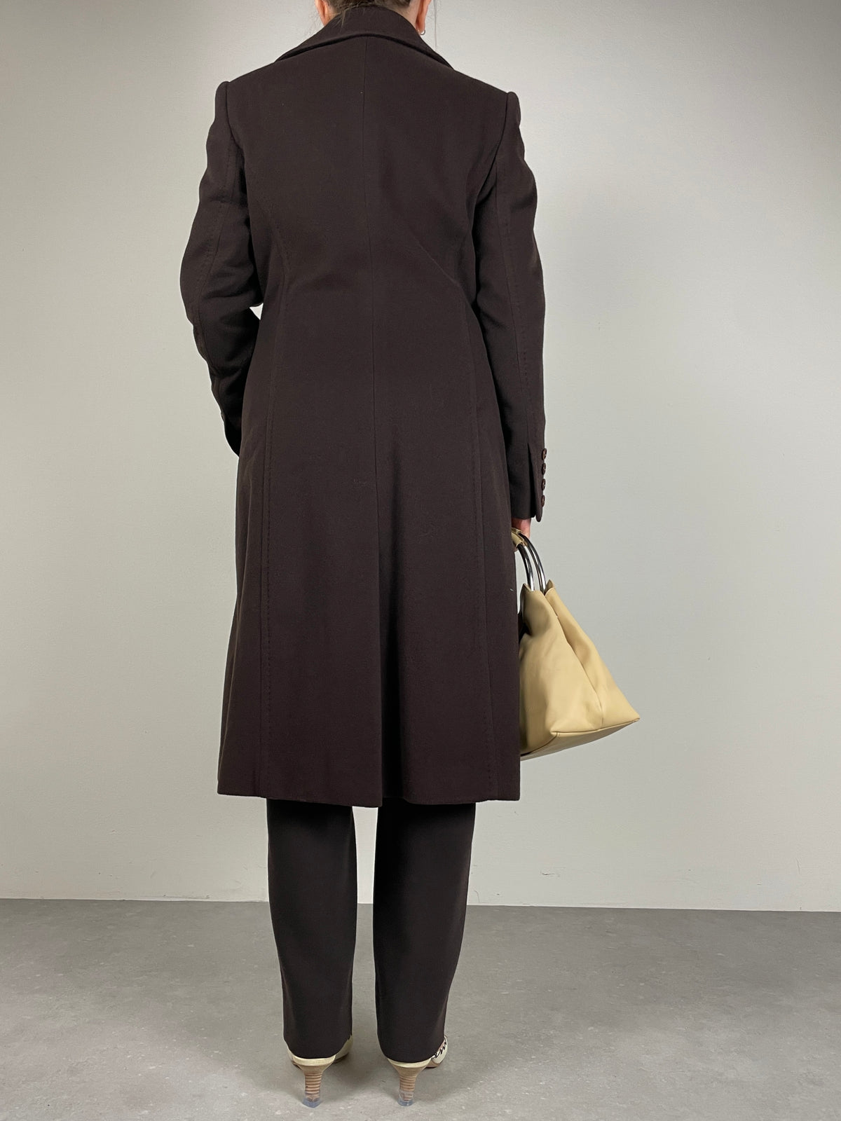 Cappotto a doppiopetto in lana e cashmere