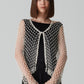 Cardigan all’uncinetto con perline