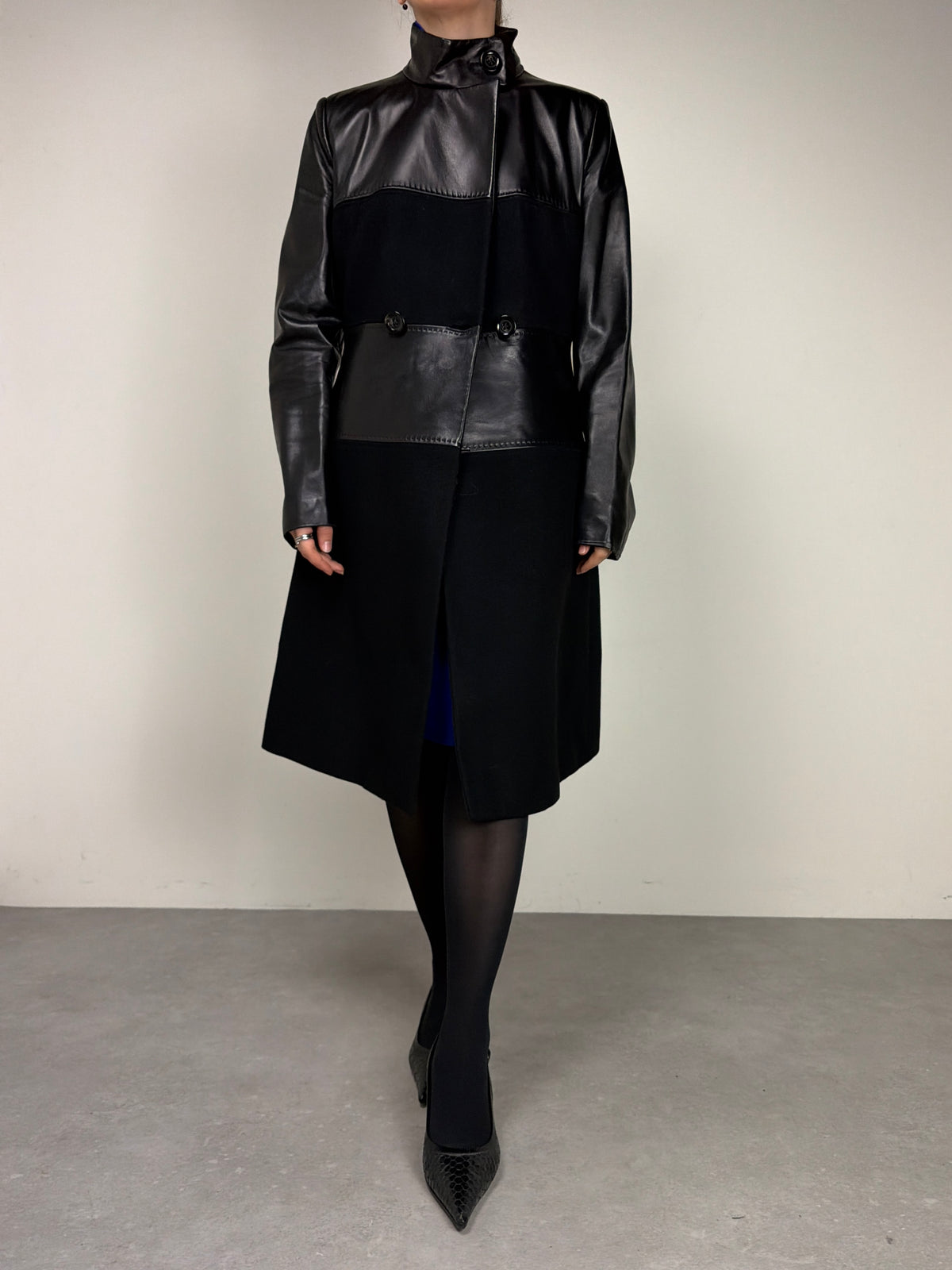 Cappotto Sportmax in vera pelle e lana