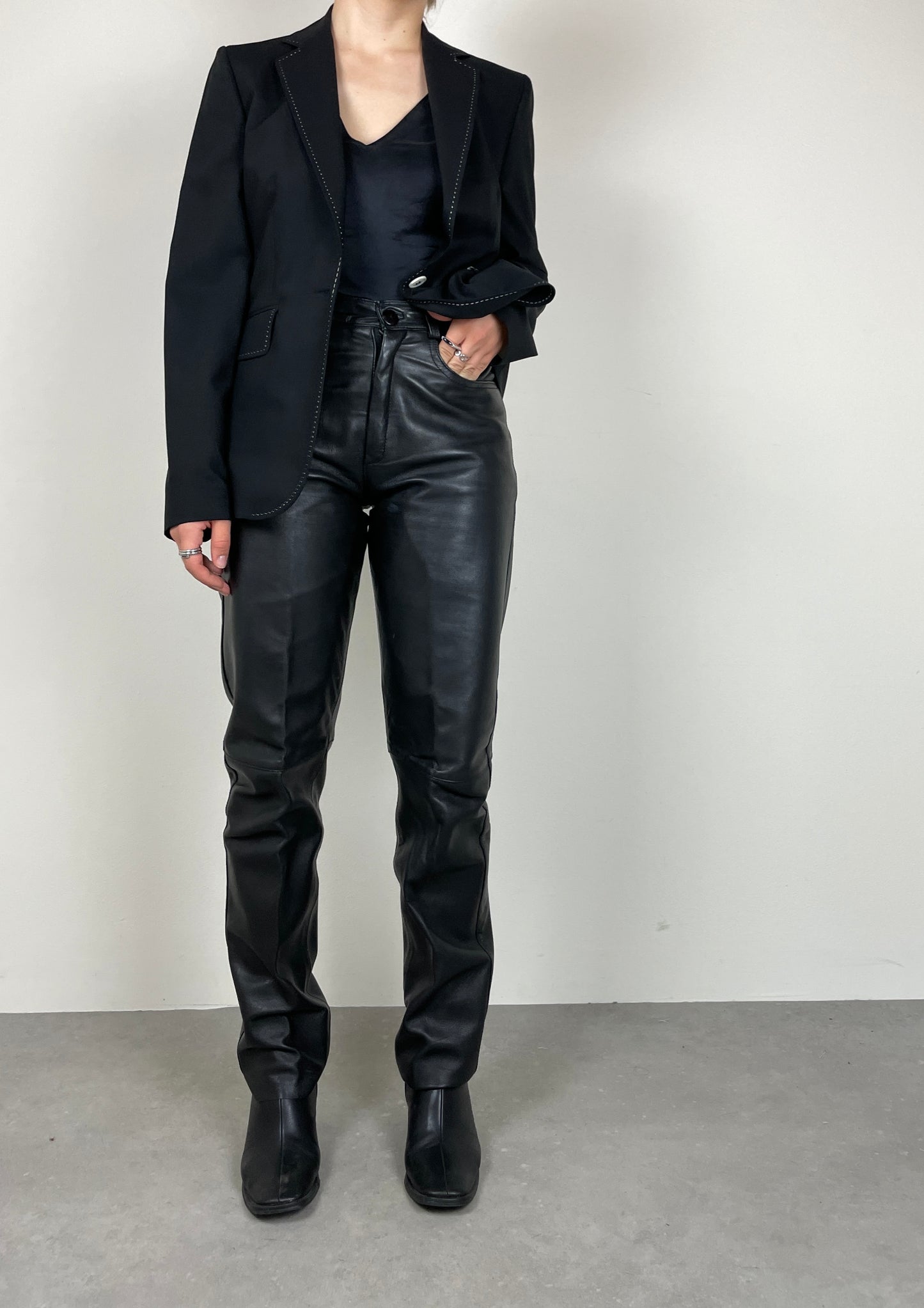 Black leather pants