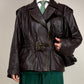 Giacca vintage in vera pelle marrone