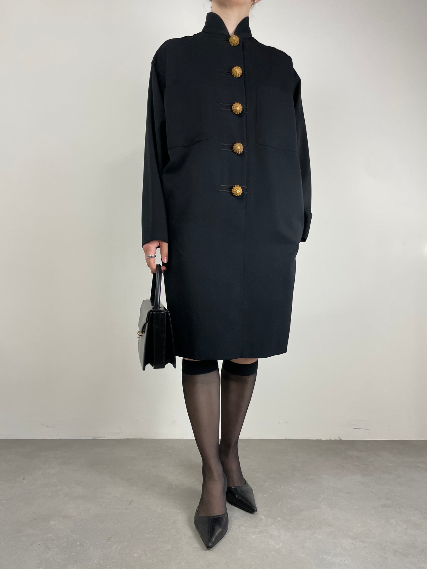 Abito vintage stile orientale, made in Italy, in pura lana vergine