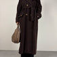 Cappotto lungo in lana color cioccolato