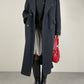 Cappotto lungo a doppiopetto in lana color grigio