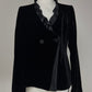 Armani Collezioni blazer in velluto nero con inserto in raso