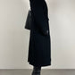 Cappotto nero in lana, angora e cashmere