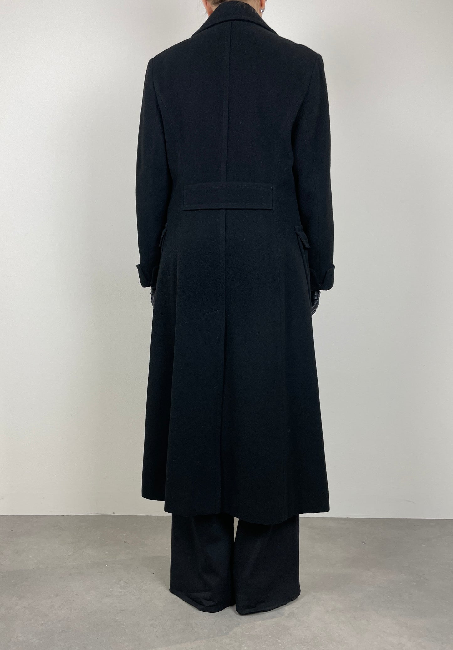 Long black wool coat