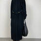 Long black wool, cashmere, angora coat