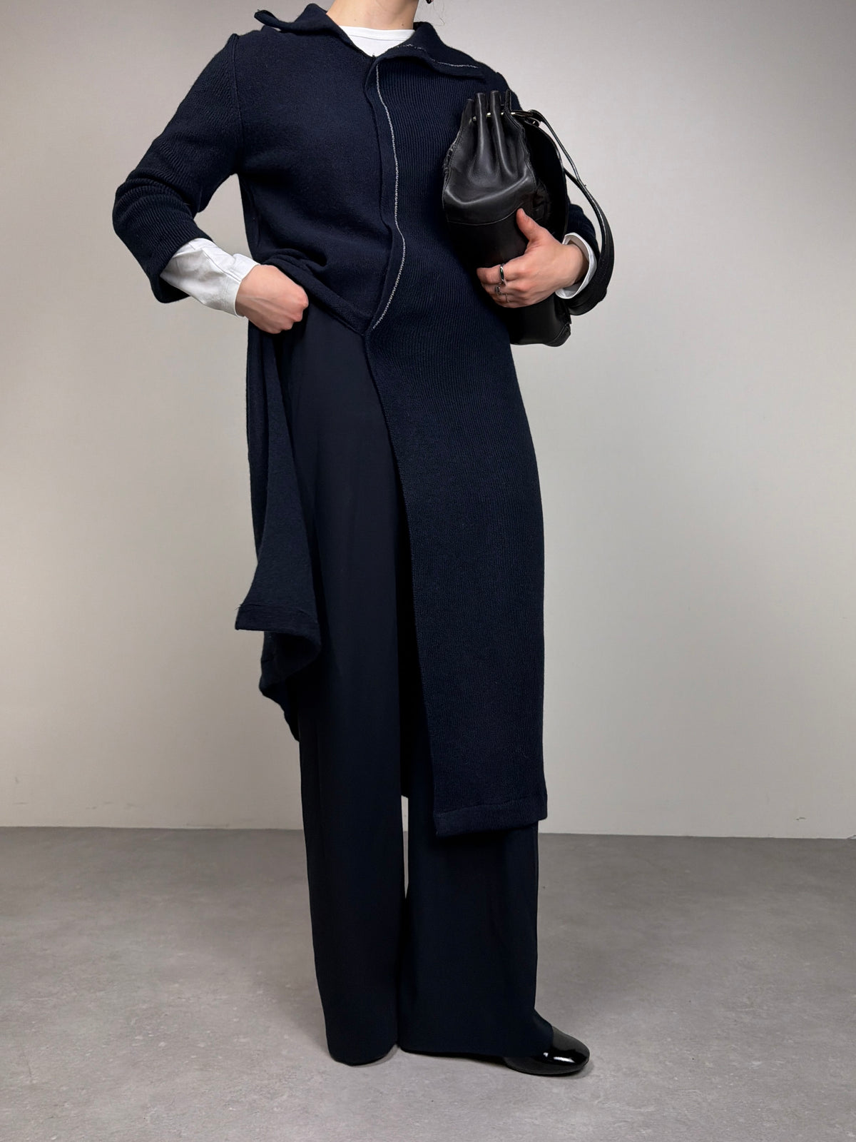 JIL SANDER abito tunica in lana blu