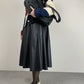 Maxi borsa in vera pelle nera