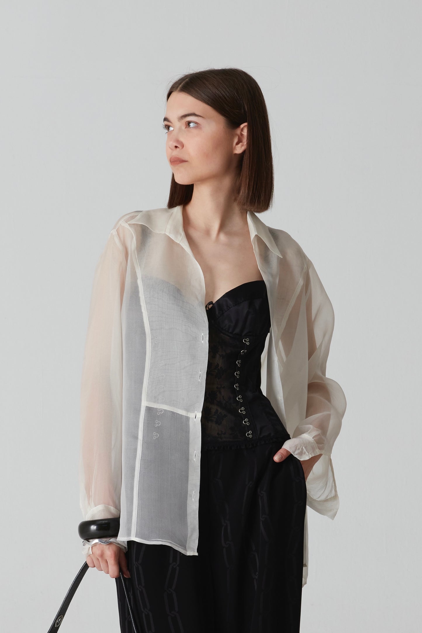 Camicia in organza di seta