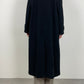 Long black wool coat with belt