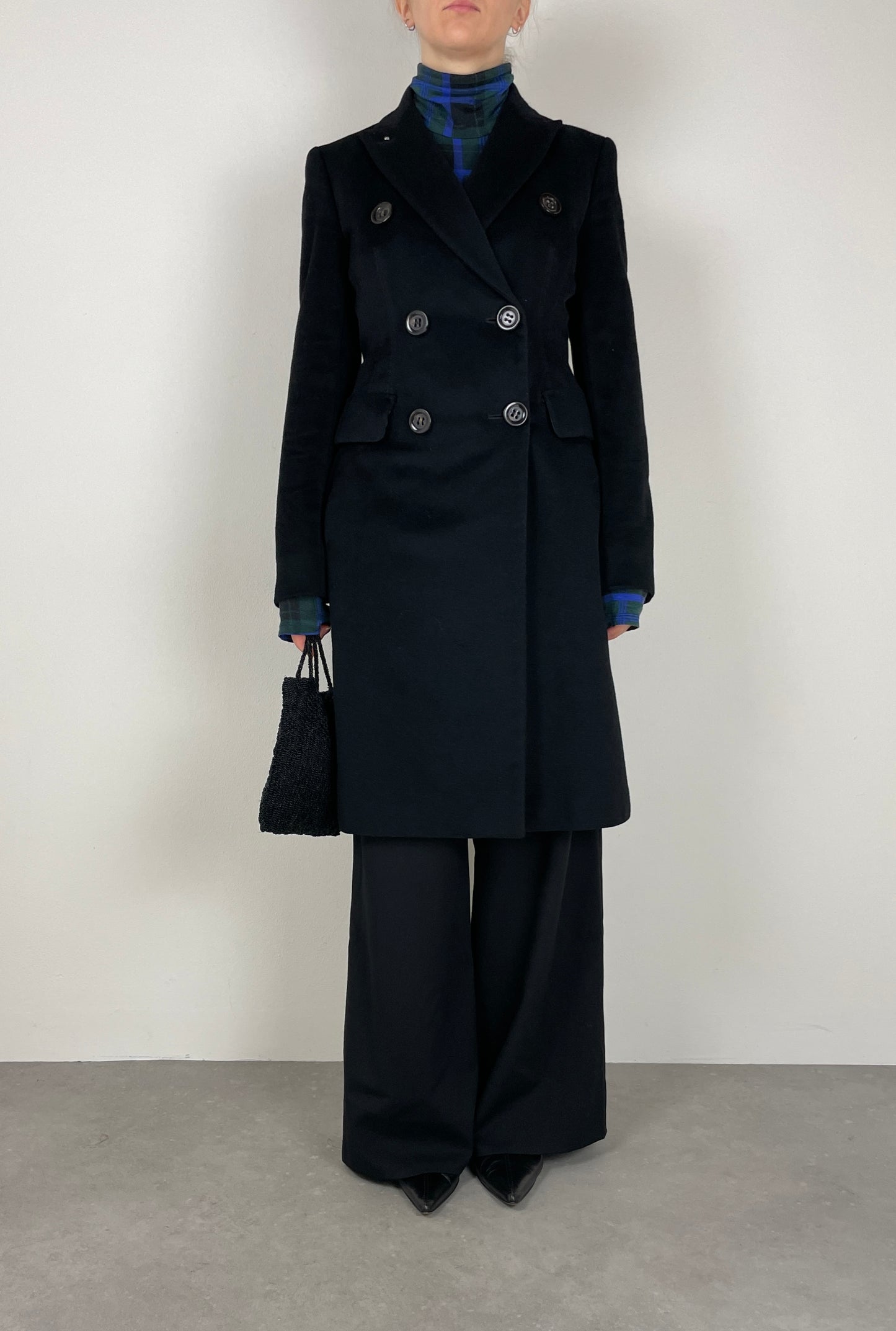 SPORTMAX Black wool coat