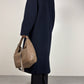 Cappotto blu a doppiopetto in lana e cashmere