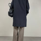 Cappotto grigio con alamari in lana, angora e cammello