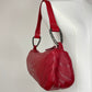 Borsa in pelle bordeaux con effetto zebrato