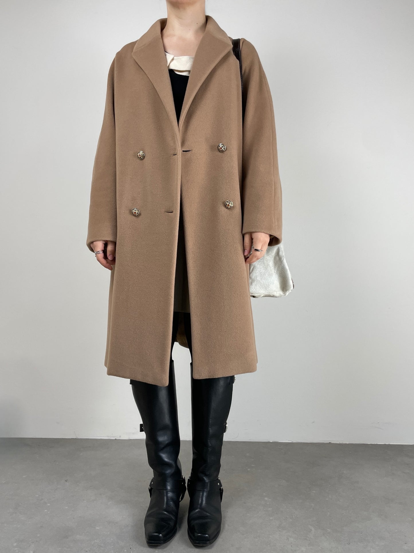 Cappotto vintage Made in Italy in lana, angora e cashmere