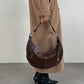 Borsa hobo in vera pelle effetto coccodrillo