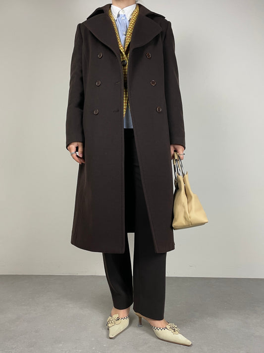 Cappotto a doppiopetto in lana e cashmere