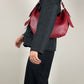 Burgundy hobo leather bag