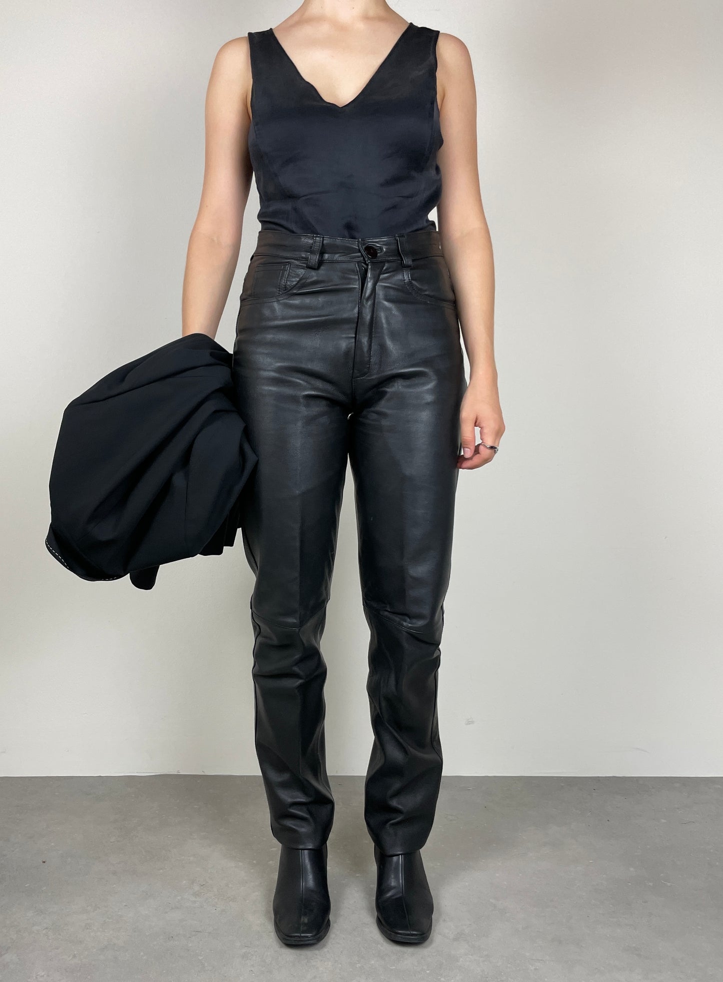 Black leather pants