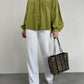 Camicia in pura seta verde oliva