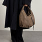 Borsa hobo in vera pelle color tortora