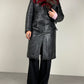 Trench in vera pelle leggermente imbottito