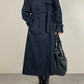 Trench blu con gilet tartan staccabile