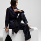 Pantaloni Alberta Ferretti in seta blu