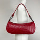Borsa in pelle bordeaux con effetto zebrato
