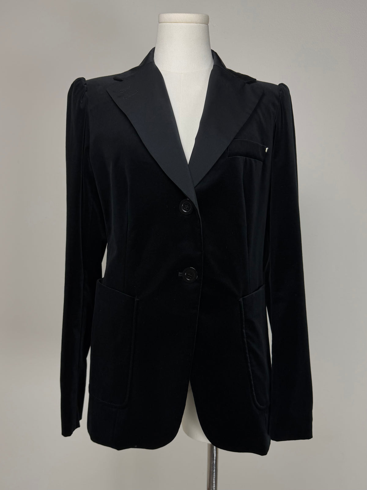 Blazer in velluto nero di cotone