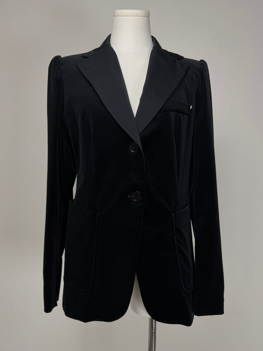 Blazer in velluto nero di cotone
